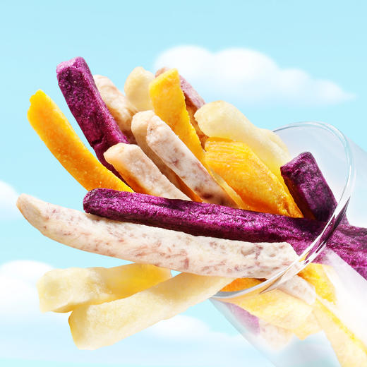 七淘仔 7吧! 薯条75g*4袋 口味：芋头 红薯 紫薯 土豆 混合装 包邮 商品图0