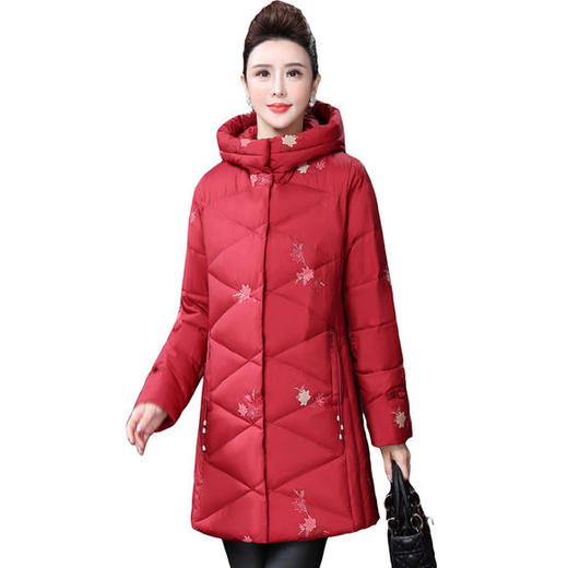 WXY-YN-20102W新款时尚气质宽松连帽保暖刺绣白鹅绒羽绒服外套 商品图3