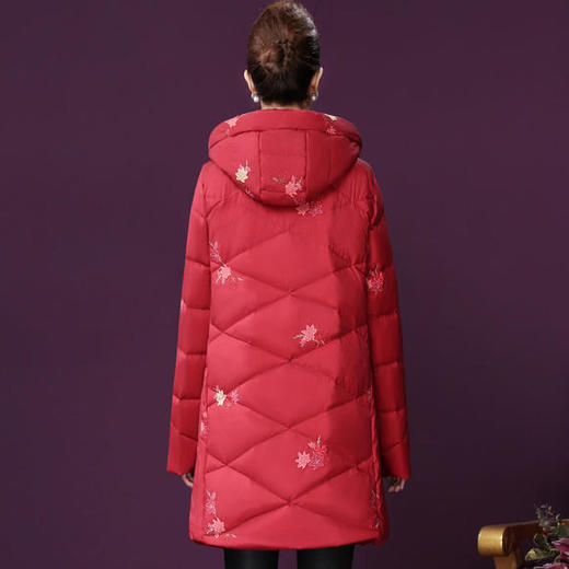 WXY-YN-20102W新款时尚气质宽松连帽保暖刺绣白鹅绒羽绒服外套 商品图2