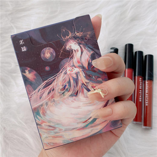 米荔中国风5支装唇釉套装学生不易掉色哑光雾面丝绒烟盒口红礼盒 商品图3