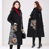 W-25冬装新款大码简约文艺气质连帽毛呢外套大衣印花厚 商品缩略图1