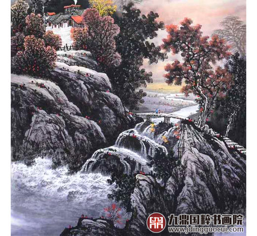 高云鹏《红樹醉秋山》68*138cm 山水竖幅作品 玄关/办公室挂画 商品图5