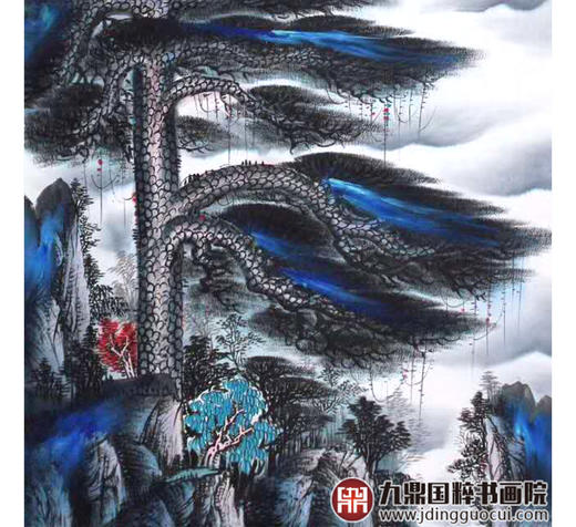 高云鹏《迎客松》68*138cm 山水竖幅作品 玄关/办公室挂画 商品图5