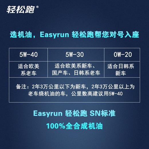 轻松跑 EASYRUN汽车机油润滑油 全合成机油--广行 商品图2