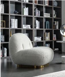 轻奢绒布休闲椅RW-BOJA1008 商品图0