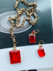 【意大利手工珠宝】套装.Claudio Canzian全手工红色施华洛世奇水晶项链耳坠.意大利 商品缩略图1