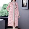 QNY-8920冬季新款重工刺绣长袖盘扣中长款棉服 商品缩略图2