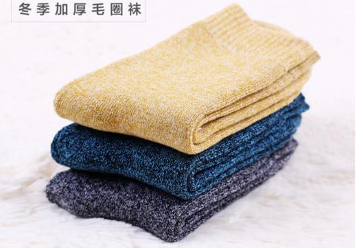 毛圈袜纯色加绒中筒 商品图0