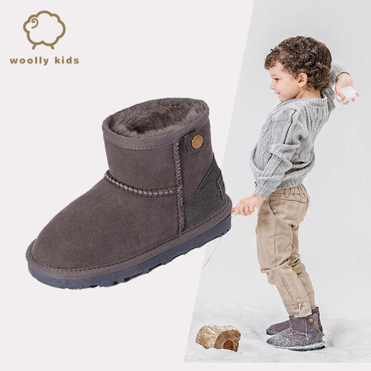 现货  Woollykids小羊沃利男童鞋子女童鞋冬季儿童防水加绒短款雪地靴子 商品图2