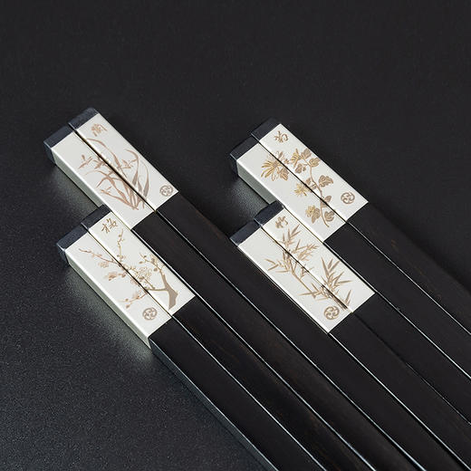 梅兰竹菊黑酸枝木筷 商品图2