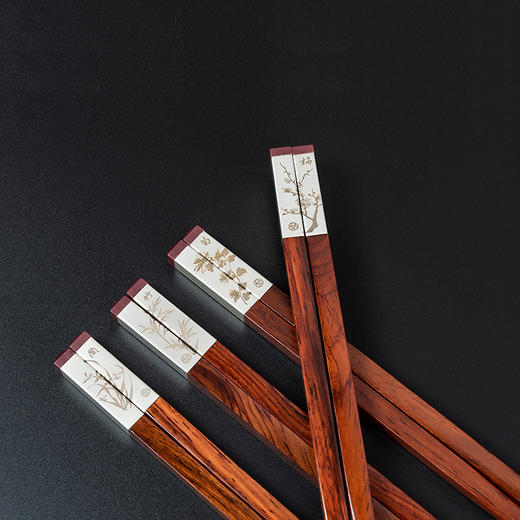 梅兰竹菊红酸枝木筷 商品图2