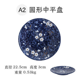 蓝雪白樱8.9英寸盘