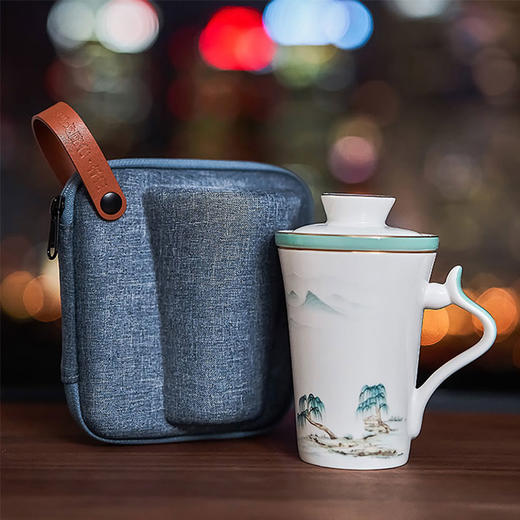 西湖盛宴便携三件套滤茶杯 商品图0