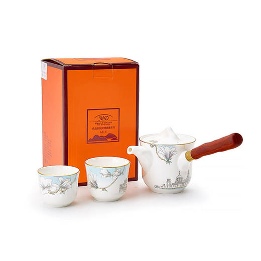 行云若水玉兰花开4头旅行茶具 商品图0
