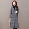 YWE-KLLC030加厚保暖格子毛呢外套女中长款大衣 商品缩略图3