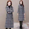 YWE-KLLC030加厚保暖格子毛呢外套女中长款大衣 商品缩略图0