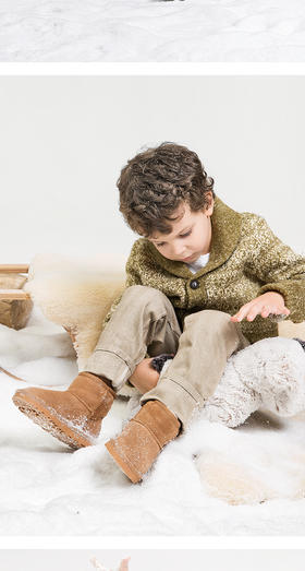 现货  Woollykids小羊沃利男童鞋子女童鞋冬季儿童防水加绒短款雪地靴子