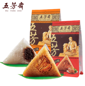 五芳斋 真空大肉粽润香豆沙粽2袋组合 140g*4只