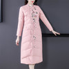 QNY-8920冬季新款重工刺绣长袖盘扣中长款棉服 商品缩略图0