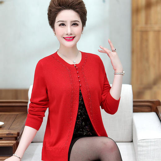 XX-984593假两件羊绒衫大码针织衫开衫 商品图2