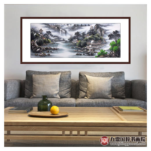 高云鹏《泉声春色满山邨》68*178cm 山水横幅作品 客厅/卧室挂画 商品图3