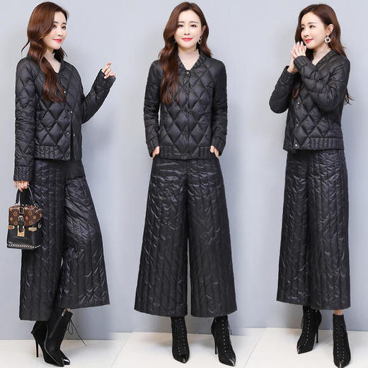 WZNH-YM2071-1羽绒服套装2020冬季气质显瘦时尚阔腿裤 商品图1