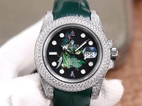 劳li士改装潜航者水鬼‬玩毒货，用采用Eta2836全自动械机‬机芯，送一付橡胶表带，男士腕表，皮表带，密底，自动机械机芯