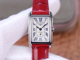 8848F浪qin戴卓维纳系列，尺寸20.8mmX32mm，️机芯采用的是L178.2，️红色鳄鱼表带，女士腕表，皮表带，石英机芯，密底。