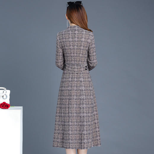YX-XQD-YMJ03A格纹风衣外套女中长款2020秋季新款流行百搭小个子过膝大衣 商品图1