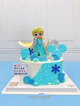 1027CAKE | 冰雪奇缘 城堡蛋糕 爱莎 卡通