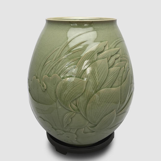 青瓷潘建波青釉《风荷》 商品图0