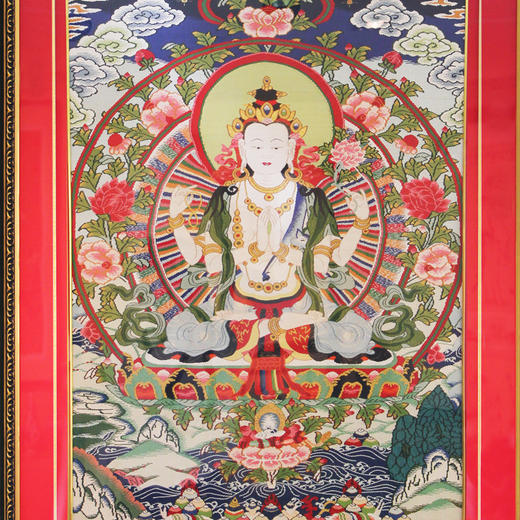 缂丝王玉祥《四臂观音唐卡》 商品图1