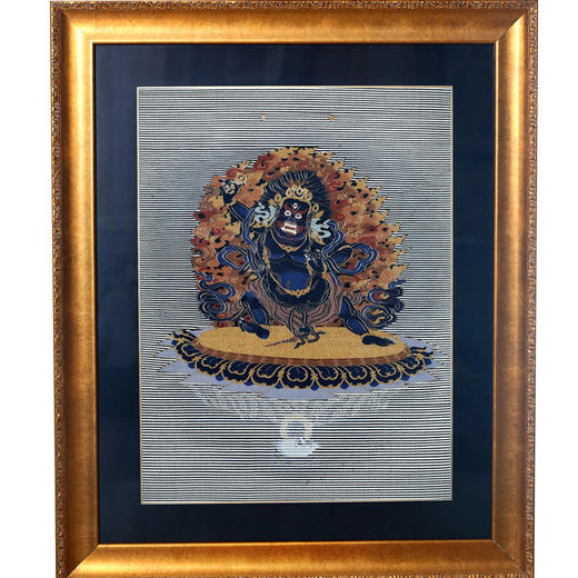缂丝王玉祥《黑铝大金刚手菩萨唐卡》 商品图0