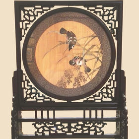 明缂丝华惠英《稻谷双鸟》