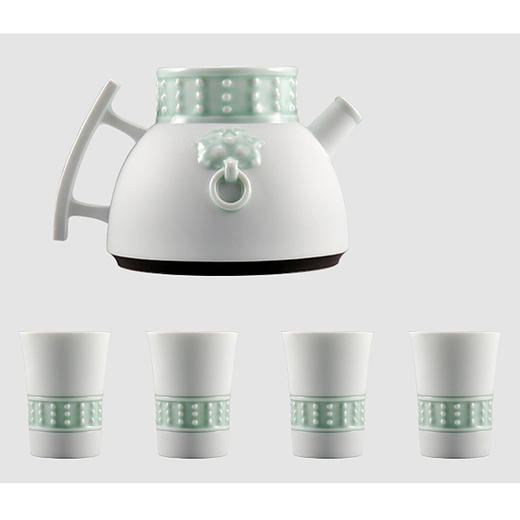 玉青瓷 珠联璧合系列 珠联璧合一壶四杯 礼盒包装 珠联璧合（套组） 商品图2