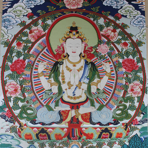 缂丝王玉祥《四臂观音唐卡》 商品图2