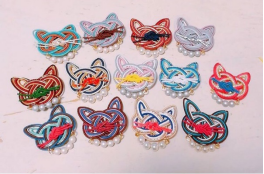 【上4】水引细工小猫胸针/钥匙扣