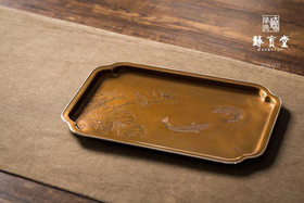 奎行包银雕刻茶盘