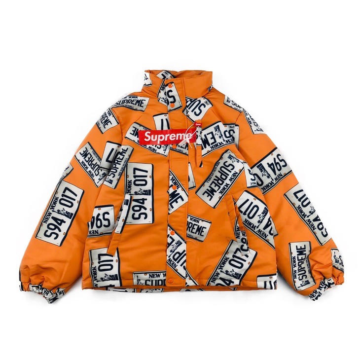 supreme 17fw license puffy plate jacket