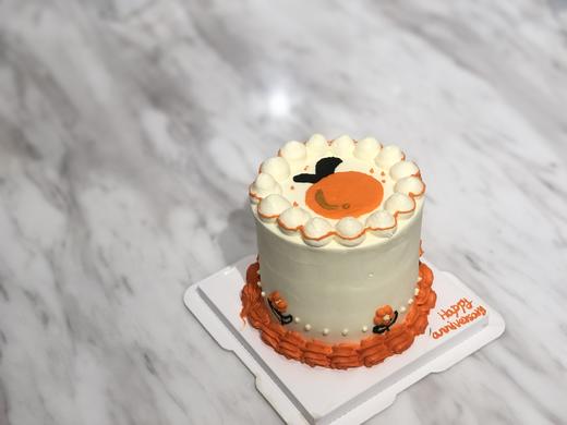 手绘橙子油画风奶油生日蛋糕 商品图1