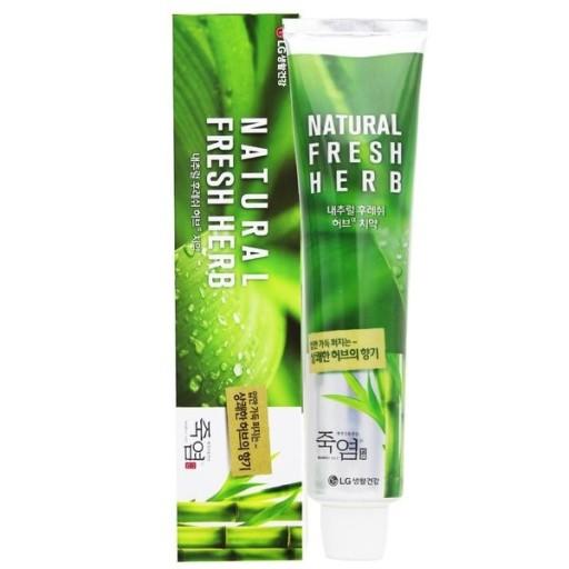 LG竹盐清新草本薄荷味牙膏牙膏죽염치약160g 商品图0