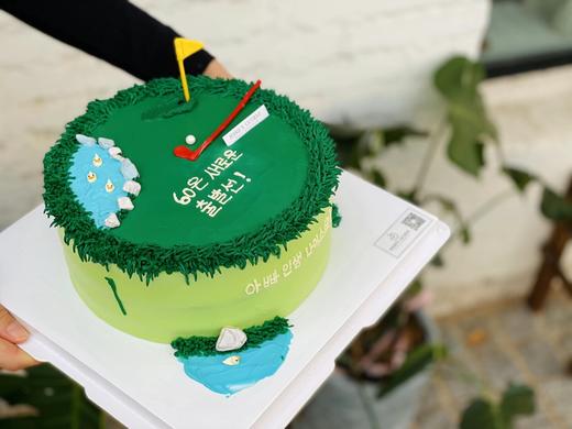 高尔夫球场男士父亲奶油生日蛋糕 商品图0