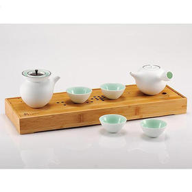 玉青瓷 观自在系列 一壶四杯一公道一茶盘 茶盘包装 观自在A
