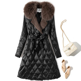 YLYM-W2257新款女装狐狸毛+水貂毛白鸭绒不可拆卸羽绒服