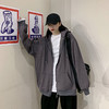 秋冬韩版ins原宿风加绒加厚宽松纯色百搭休闲连帽卫衣开衫外套女 商品缩略图4