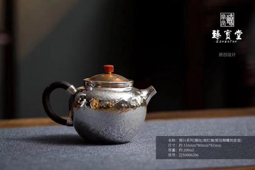 掇只系列（锤纹/南红摘/银包铜雕刻壶盖） 商品图0
