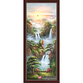 郑一坡《风景油画》70*180cm 油画竖幅作品 客厅/玄关挂画