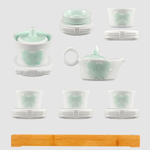 玉青瓷 婺州瓷 经典永藏系列 乾坤全套茶具 茶盘组合包装 乾坤 商品图2