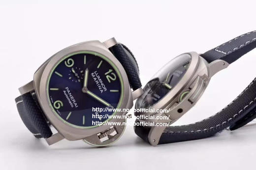 VS新品：沛呐海44MM “超级夜光”PAM1117 镂空三文治超级夜光表盘，金属镭射钛金属表壳，蓝色夜光缝线表带 商品图1