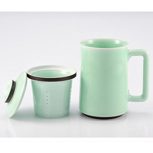 玉青瓷 一杯一茶漏一茶托 礼盒包装 大隐杯 商品图1
